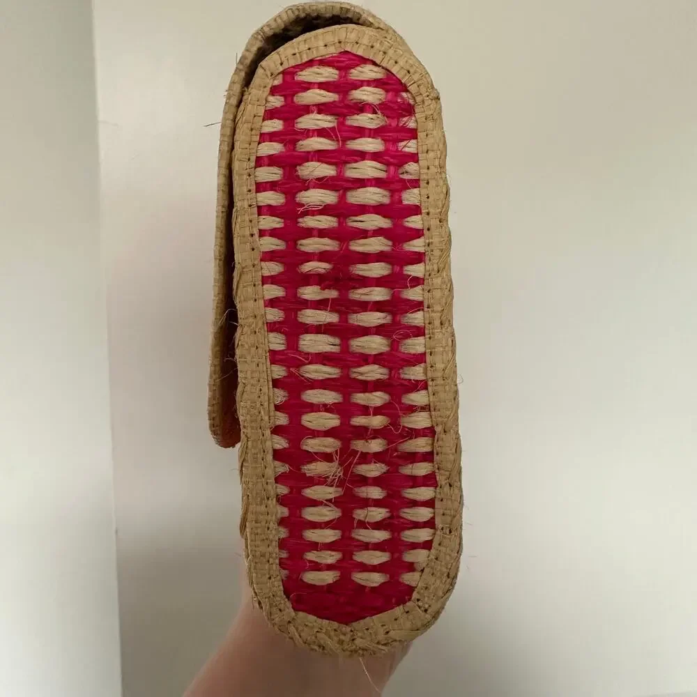 Mar Y Sol Colorful Straw Raffia Clutch Resort Fiesta Euro Summer Going Out Bag